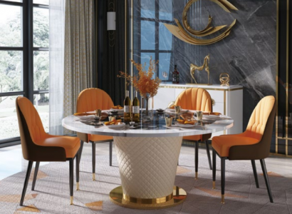 Luxury dining table round dining tables rotating living dining room round table