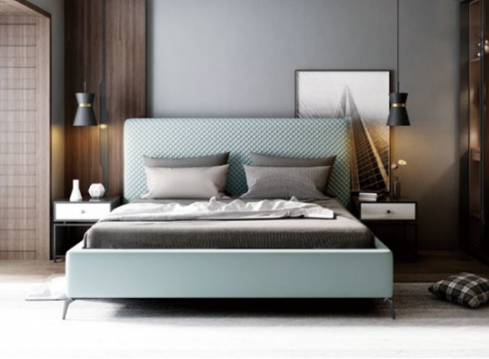 Double bed leather bed beds bed leather upholstery bedroom marriage