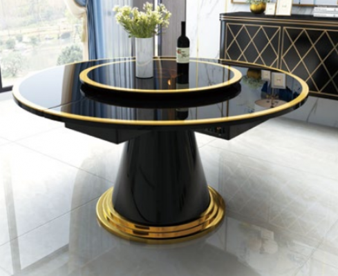 Luxury dining table round dining tables rotating living dining room decor round table