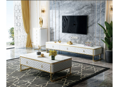 Couch table coffee side tables designer glass marble imitation stainless steel