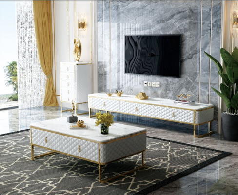 3-piece living room furniture set: designer living room sideboard + coffee table