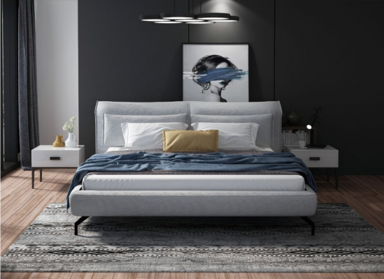 Italian designer furniture bed double bedroom 180x200cm leather