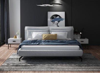 Italian designer furniture bed double bedroom 180x200cm leather