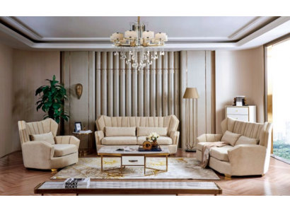 Sofa Couch Set Upholstered Seating Complete Set 3+2+1 Decorative Sofas Designer
