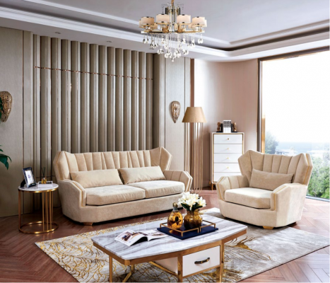 Sofa Couch Set Upholstered Seating Complete Set 3+2+1 Decorative Sofas Designer