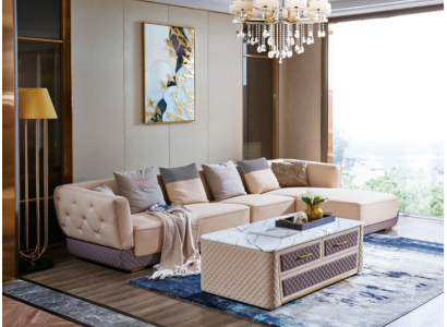 Sectional sofa couch upholstery corner seat living landscape set L-shaped furniture