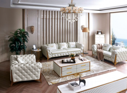Italian luxury furniture living room seating 3+2+1 sofa set furniture couch