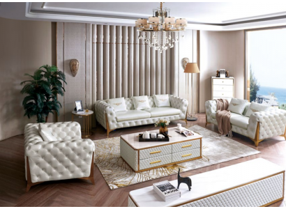 Luxury Chesterfield sofa set 3+2+1 seater furniture couch