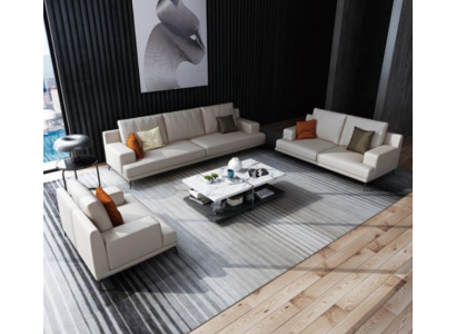 Modern white leather suite 3+2 seater living room exclusive sofas 2-piece set.