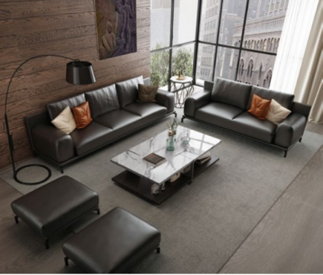 Italian luxury furniture sofa set 3+2 + stool furniture couch sofa 3-piece.