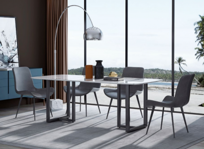 Design dining room set table + 4 chairs seat cushion decor suite tables