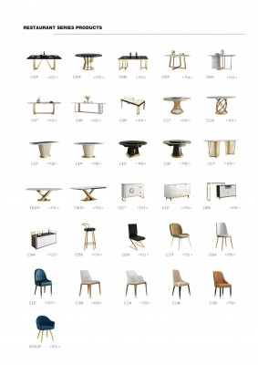 Design round table, 4x armchair seats, dining room upholstered seat, round tables