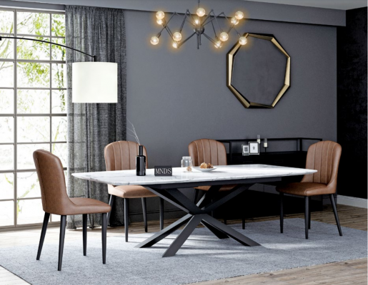 Dining room design furniture chair set table + 4 armchairs 5 piece set