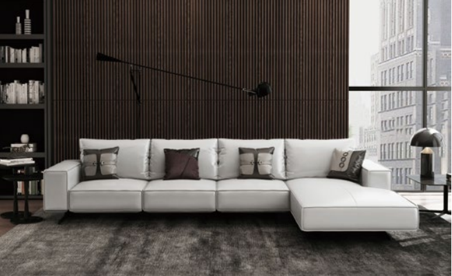 Modern living landscape corner sofa couch upholstery leather seat corner decor set
