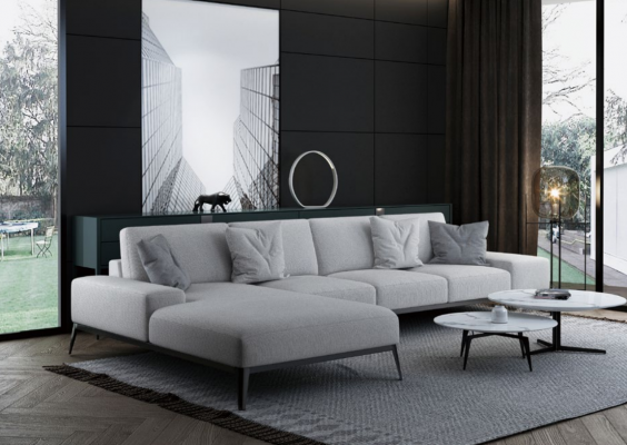 Italian upholstered seating corner leather couch modern suite living landscape