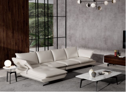 Italian upholstered corner leather sofa set modern living room landscape