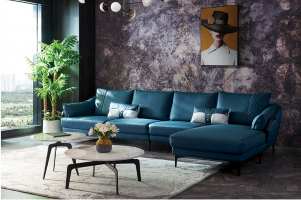 Italian padded seat leather corner suite couch modern living landscape