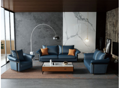 Leather Upholstery Complete Set Sofa Set 321 Seater Design Living Landscape