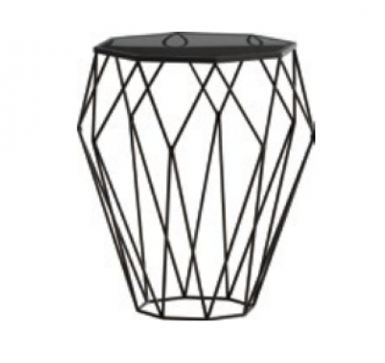 Luxury Metal Stainless Steel Glass Round Side Table Designer Living Room
