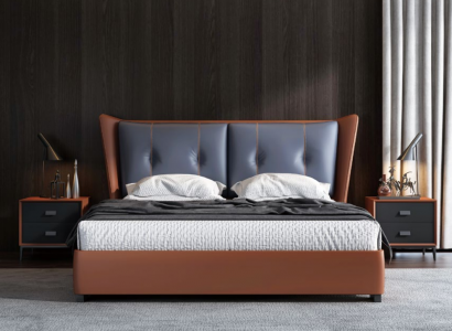 Italian bedroom beds style furniture designer bed + 2 nightstands