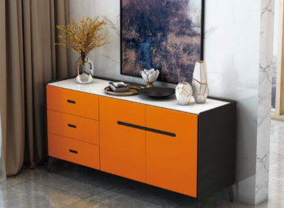 Italian style furniture tall chest designer cabinet cabinets orange
