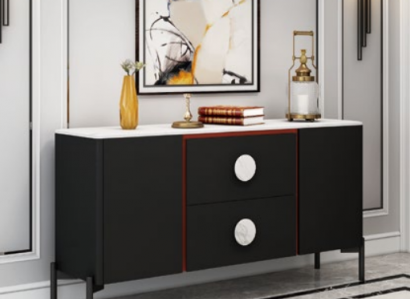 Designer Italian dresser sideboard cabinet shelf metal luxury living