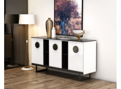 Designer sideboard dresser cabinet shelf metal luxury living room