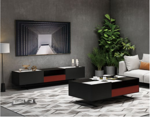 Italian designer furniture 3-piece set chest of drawers + coffee table + TV unit
