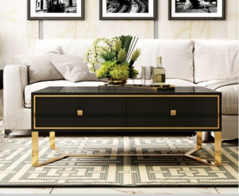 Italian designer furniture 2-piece set: sideboard + coffee table high gloss