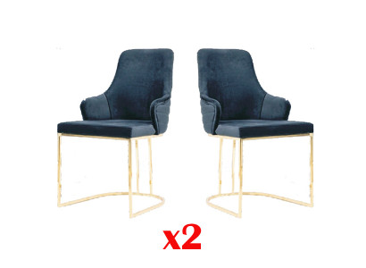 Designer furniture 2x chair gold living room wooden chairs Italian style