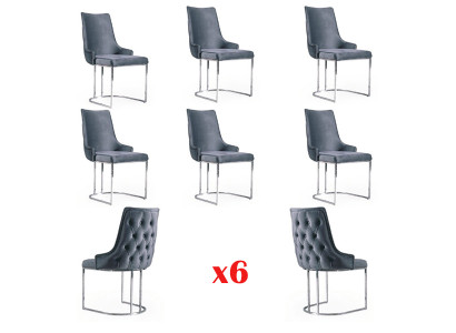 Dining room chairs Chesterfield armchair modern set 6x chair set group new