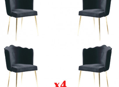 Dining room set, dining group, modern, stainless steel, 4-piece set, chair suite