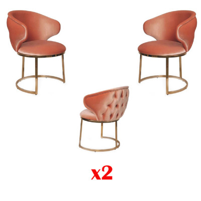 Group of 2x Chairs New Dining Room Set Upholstered New Design Armchair Set