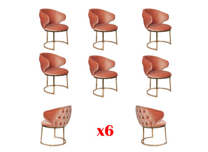 Dining room set with 6 chairs upholstered luxury armchairs pink living room furniture