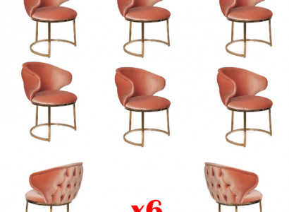 Dining room set with 6 chairs upholstered luxury armchairs pink living room furniture