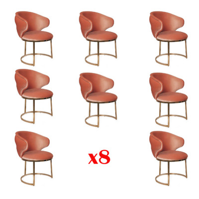 Dining room textile set 8x design chair metal lounge chair set chairs