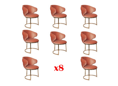 Dining room textile set 8x design chair metal lounge chair set chairs