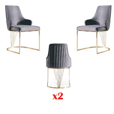 Chair 2x Dining Room New Chairs Upholstered Chair Metal Lounge Design Furniture