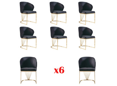 Set of 6 chairs dining chairs armchair dining room set wood modern group furniture