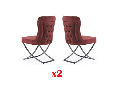 Chesterfield Hotel Set Textile Upholstery Group 2x Set Design Chair