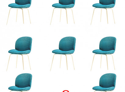 Design Chair Set 8x Armchair Fabric Upholstered Chairs Cloth Dining Room New