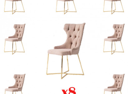 Design 8x chair group set upholstered dining chair suite armchair