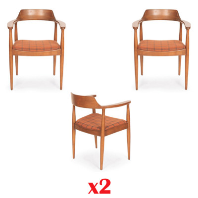Armchair Set Upholstery 2x Cushion Seat Classic Seating Cushion Textile