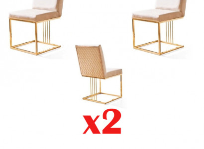 Design chair upholstery set 2x chair 100% textile chairs gastro dining room