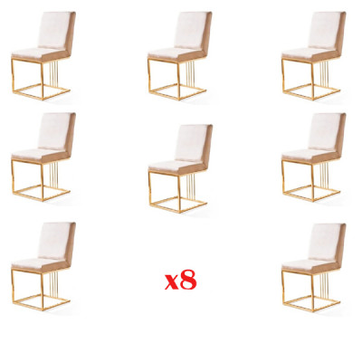 Design 8x Chair Group Set Upholstered Gastro New Dining Room Chair Set Armchair