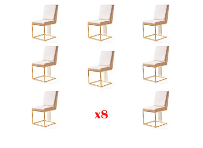 Design 8x Chair Group Set Upholstered Gastro New Dining Room Chair Set Armchair