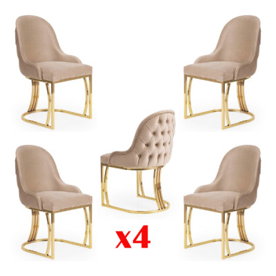 Dining room textile gastro chair design set 4x armchair fabric upholstered chairs