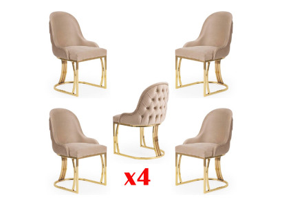 Dining room textile gastro chair design set 4x armchair fabric upholstered chairs