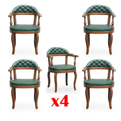 Dining room set wooden modern group armchair furniture 4 chairs armchair