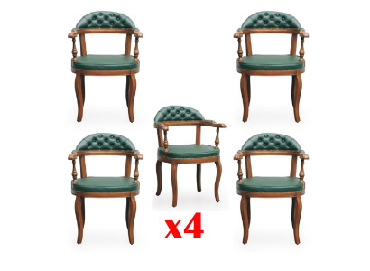 Dining room set wooden modern group armchair furniture 4 chairs armchair